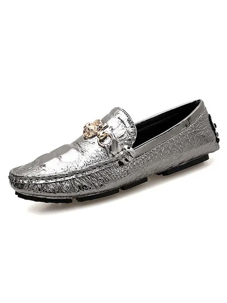 Milanoo Men's Alligator Driving Loafers with Metal