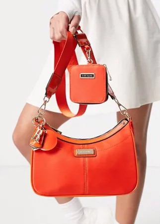 Оранжевая сумка через плечо изогнутой формы в стиле 90-х River Island-Оранжевый цвет