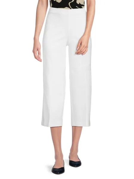 Укороченные широкие брюки Power Stretch Saks Fifth Avenue, белый