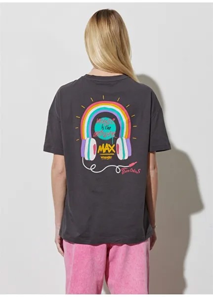 Женская футболка антрацитового цвета с круглым вырезом Wrangler