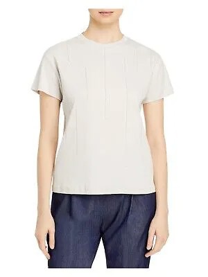 FABIANA FILIPPI Женская белая футболка в рубчик с короткими рукавами и металлизированным вырезом, 6\S