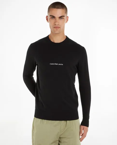 Мужской свитер с круглым вырезом Calvin Klein Jeans, черный