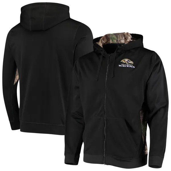 Мужская толстовка из флиса с молнией во всю длину Dunbrooke Black/Realtree Camo Baltimore Ravens Decoy Tech Fleece