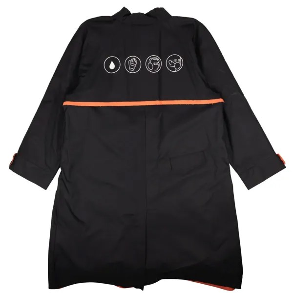 Черный объемный плащ-дождевик Off-White, черный