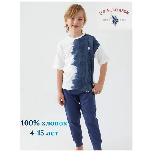 Комплект одежды U.S. POLO ASSN., размер 9-10 (134-140), синий, белый