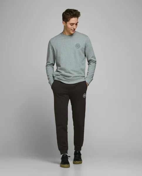 Черные мужские длинные спортивные брюки Jack & Jones, черный