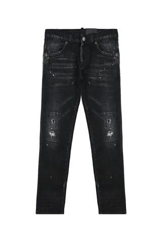 Черные джинсы с потертостями Dsquared2 детские