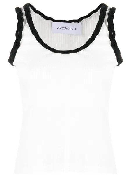 Viktor & Rolf топ с плетеной отделкой, белый
