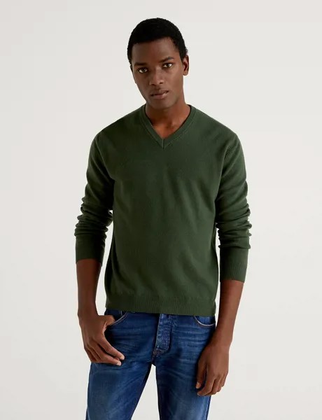 Пуловер мужской United Colors of Benetton 21A_1002U4407 зеленый XS