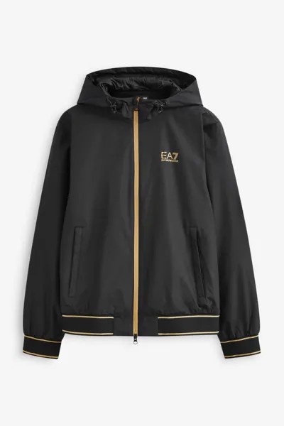 Emporio Armani золотистая куртка с капюшоном Ea7, черный