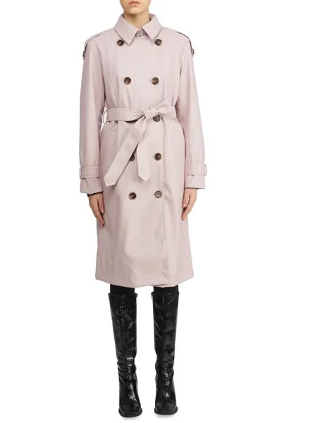 Женский плащ миди из искусственной кожи Badgley Mischka, цвет Blush