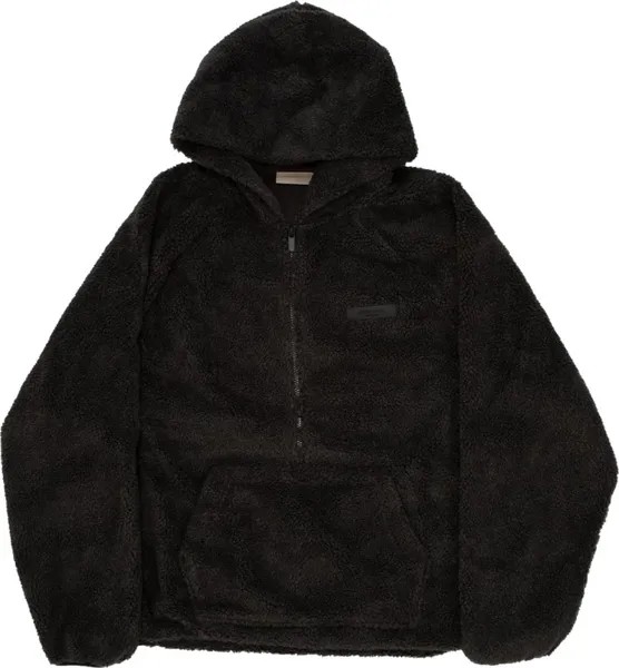 Худи Fear of God Essentials Polar Fleece Half Zip Hoodie 'Iron', черный