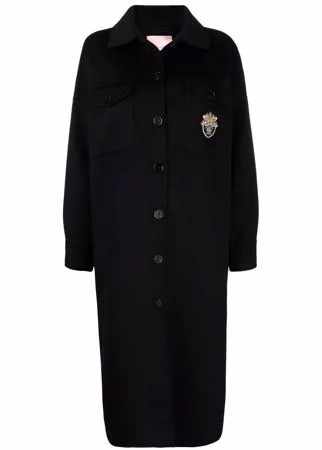 Ermanno Scervino шерстяное пальто с нашивкой-логотипом
