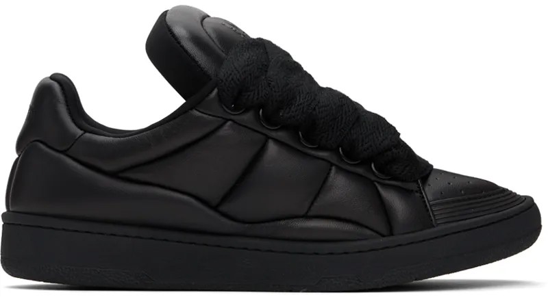 Черные бордюрные кроссовки Lanvin, цвет Black/Black