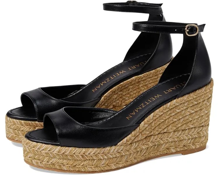 Туфли Stuart Weitzman Nudistia Espadrille Wedge, черный