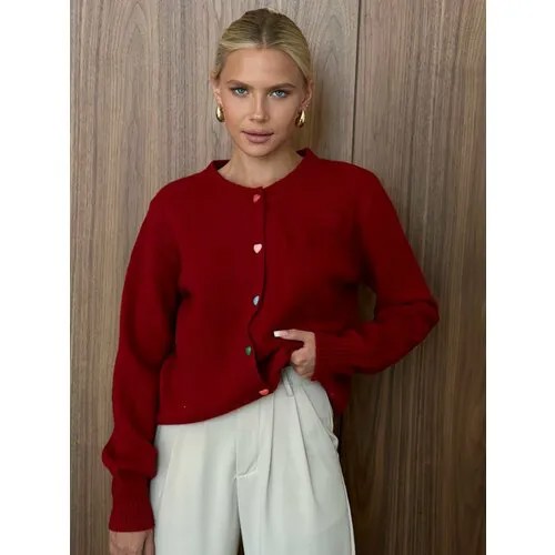 Кардиган EMBERENS, размер 40-46, , бордовый