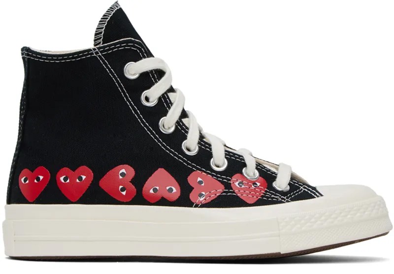 Черные кроссовки Converse Edition Chuck 70 с разноцветными сердечками Comme Des Garcons, цвет Black