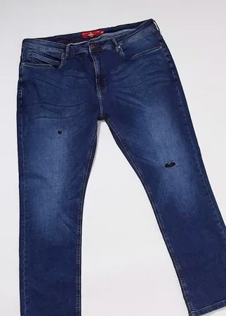 Синие эластичные джинсы с потертостями Duke 1959-Голубой
