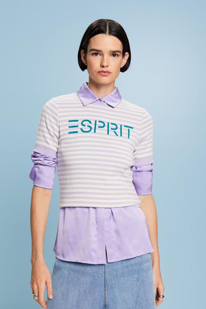 Полосатая футболка Esprit, сиреневый