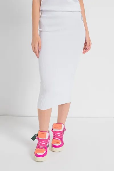 Цилиндрическая юбка миди с разрезами Armani Exchange, белый