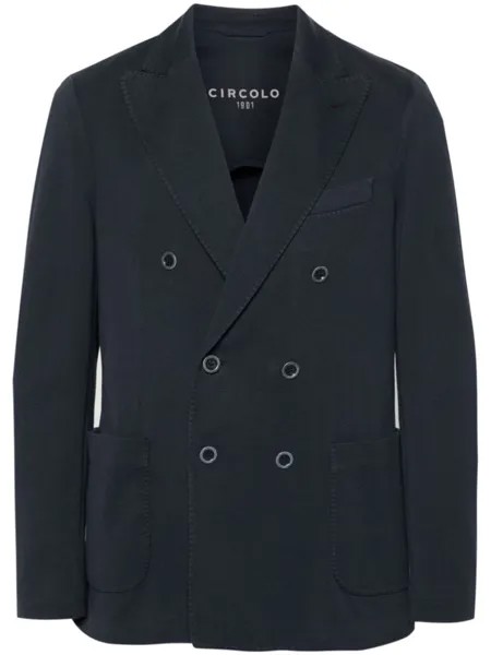Circolo 1901 двубортный пиджак из ткани пике, синий