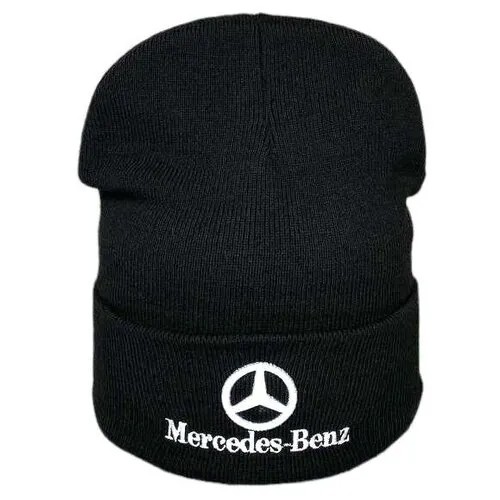 Шапка бини Mercedes-Benz, демисезон/зима, размер 55-58, синий