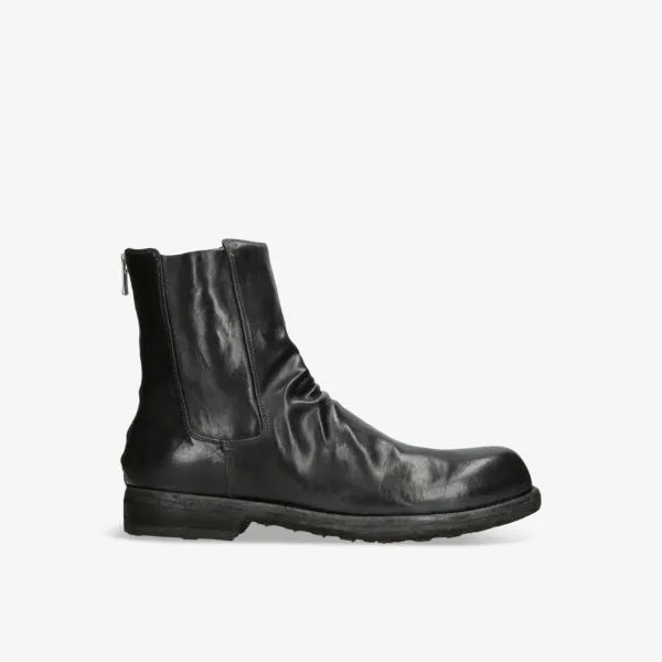 Ботинки челси Bulla из мятой кожи на молнии Officine Creative, черный
