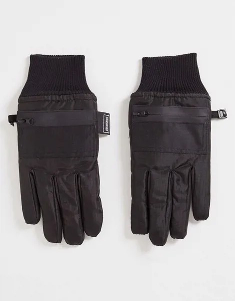 Утепленные перчатки черного цвета Consigned-Черный