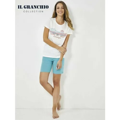 Пижама  Il Granchio, размер M, голубой, белый