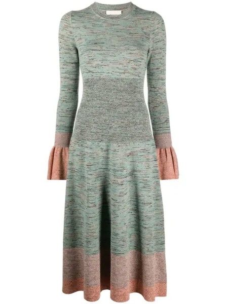 Ulla Johnson меланжевое платье Nathalie, зеленый