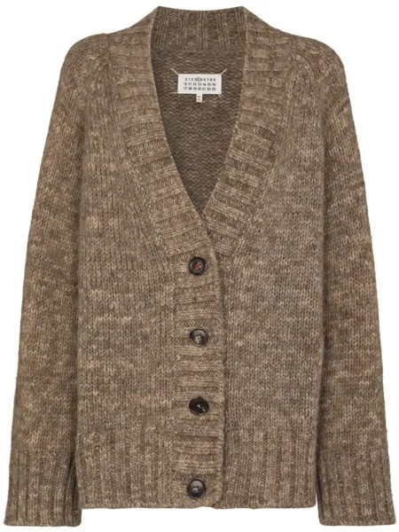 Меланжевый кардиган оверсайз Maison Margiela, бежевый