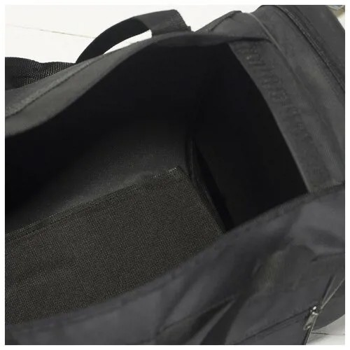 AMeN Сумка спортивная, 3 отдела на молниях, 2 наружных кармана, длинный ремень, цвет чёрный