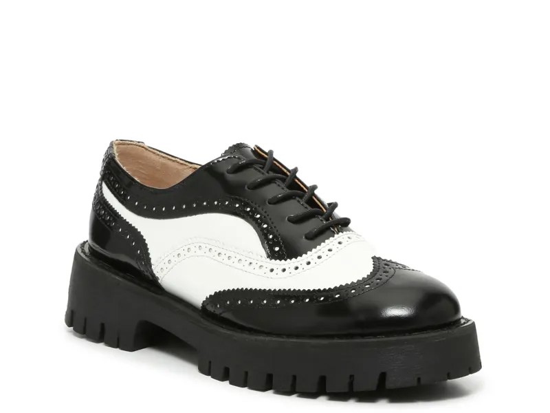 Туфли-оксфорды Steve Madden Lance Platform Wingtip, черно-белый