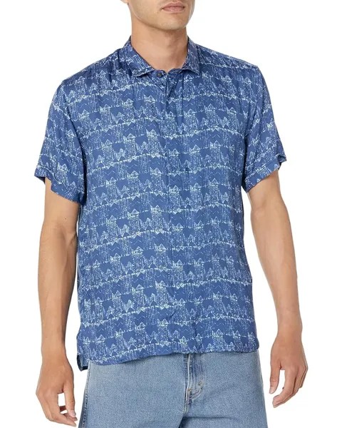 Рубашка John Varvatos Loren Short Sleeve Sport Shirt W690Z2, синий
