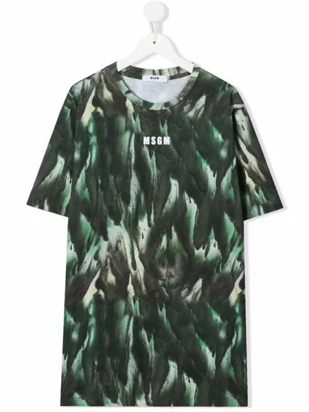 MSGM Kids футболка с абстрактным принтом