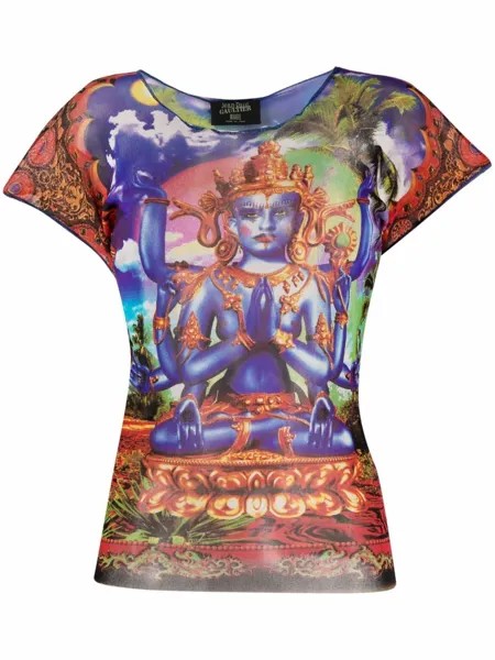 Jean Paul Gaultier Pre-Owned Shiva print semi-sheer T-shirt