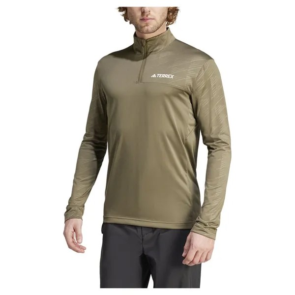 Лонгслив adidas Mt Half Zip, зеленый