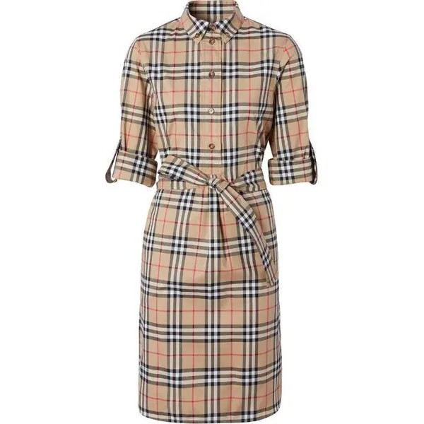 Платье с длинными рукавами женское коричневое Burberry