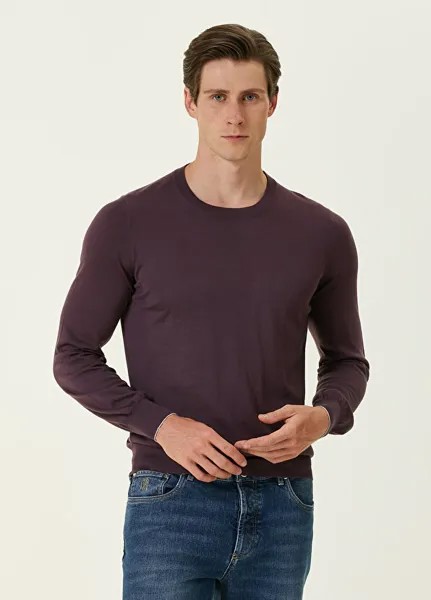 Пурпурный шерстяной свитер Brunello Cucinelli