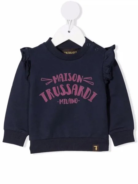 TRUSSARDI JUNIOR толстовка с оборками и логотипом