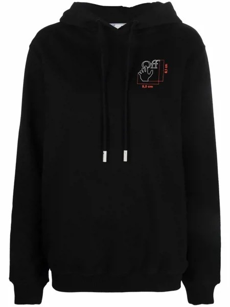 Off-White logo-print cotton hoodie