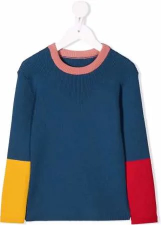 Stella McCartney Kids джемпер в стиле колор-блок в рубчик