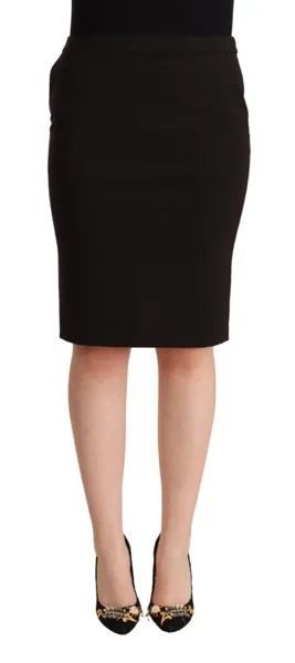 Юбка GF FERRE Черная прямая женская юбка-карандаш длиной до колена. IT40/US6/S $300