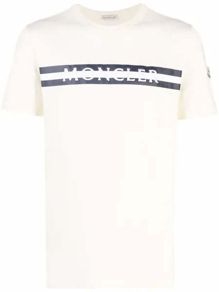 Moncler футболка с вышитым логотипом
