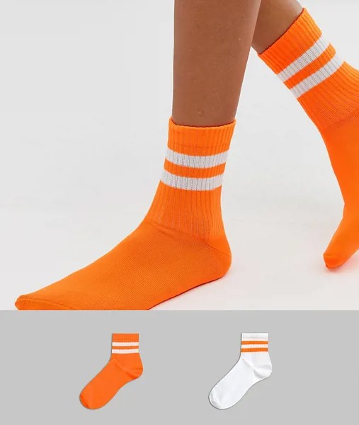 Набор из 2 пар носков (в стиле колор блок / с полосками) ASOS DESIGN-Мульти
