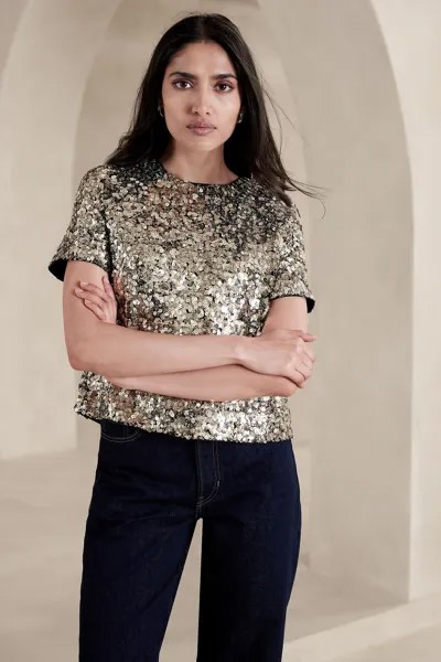 Топ Alina с пайетками Banana Republic, мультиколор