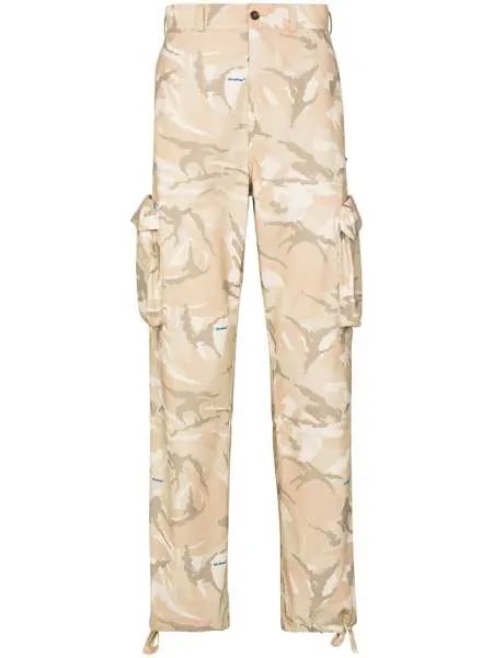 Off-White брюки карго с камуфляжным принтом