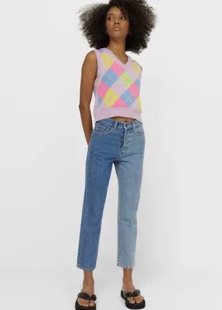 Stradivarius Жилет С V-Образным Вырезом И Узором «Ромбы» Multicolor S