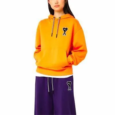 Puma Ami X Logo Pullover Hoodie Мужская оранжевая повседневная верхняя одежда 53623172