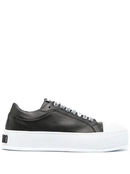 Moschino logo-embossed low-top sneakers, черный